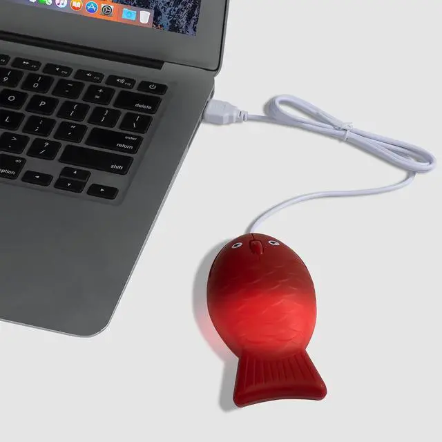 Alt view image 5 of 6 - YOCUNKER Wired Mouse Fish Shape Corded Mouse 3-Button 1200DPI Optical USB Computer Mice with 3.9FT Cord for Laptop, Chromebook, PC, Desktop, Mac, Notebook-Red