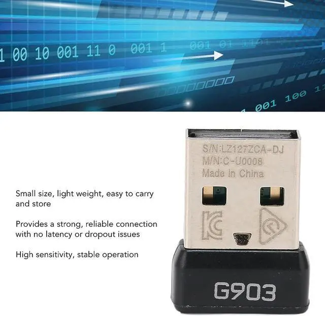Alt view image 2 of 7 - USB Dongle Mouse Receiver Adapter Replacement for G903 Wireless Mouse, 2.4GHz Wireless Stable Signal, Small Portable USB Receiver Gaming Mouse Adapter