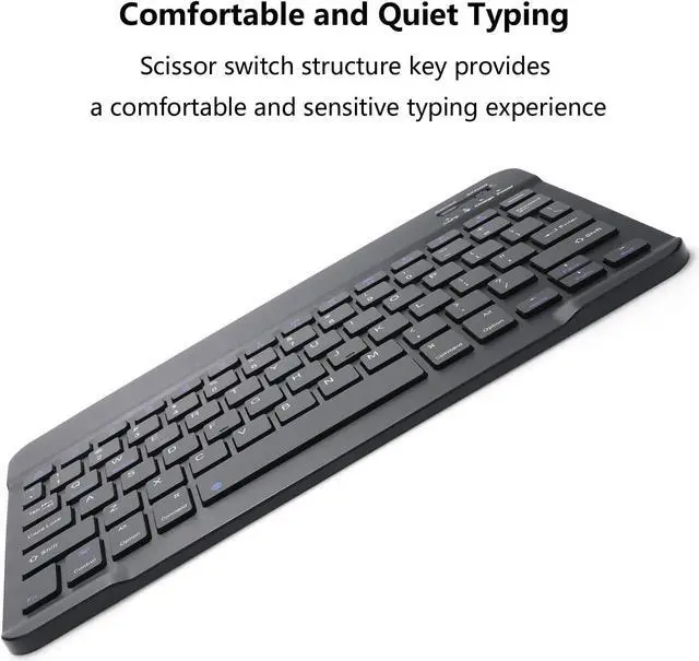 Alt view image 5 of 7 - Rechargeable Bluetooth Keyboard and Mouse Combo Ultra-Slim Portable Compact Wireless Mouse Keyboard Set for Android Windows Tablet Cell Phone iPhone iPad Pro Air Mini, iPad OS/iOS 13 and Above (Black)