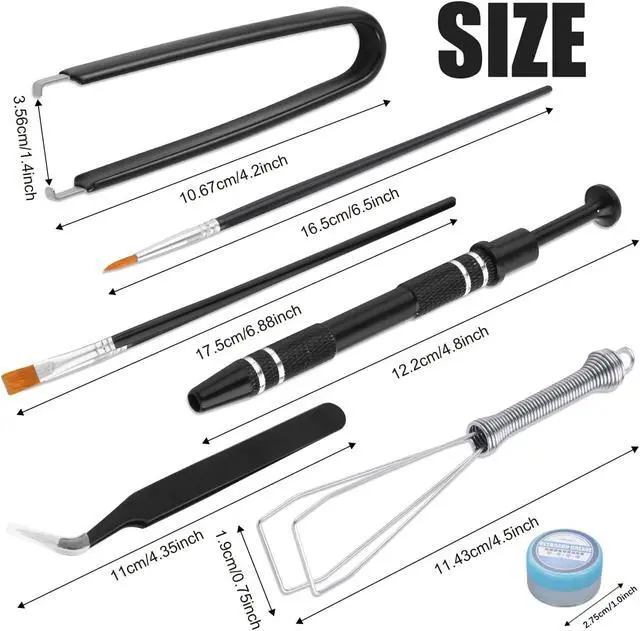 Alt view image 2 of 7 - Keyboard Remover Tool Kit-7-Piece Set, Keycap Puller Include 5g Keyboard Lube, Switch Puller, Lubricating Pen, Cleaning Brush, Tweezers, 4-Jaw Gripper, and Key Cap Puller