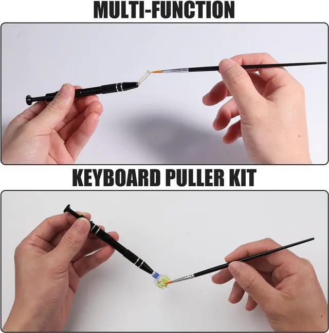 Alt view image 5 of 7 - Keyboard Remover Tool Kit-7-Piece Set, Keycap Puller Include 5g Keyboard Lube, Switch Puller, Lubricating Pen, Cleaning Brush, Tweezers, 4-Jaw Gripper, and Key Cap Puller