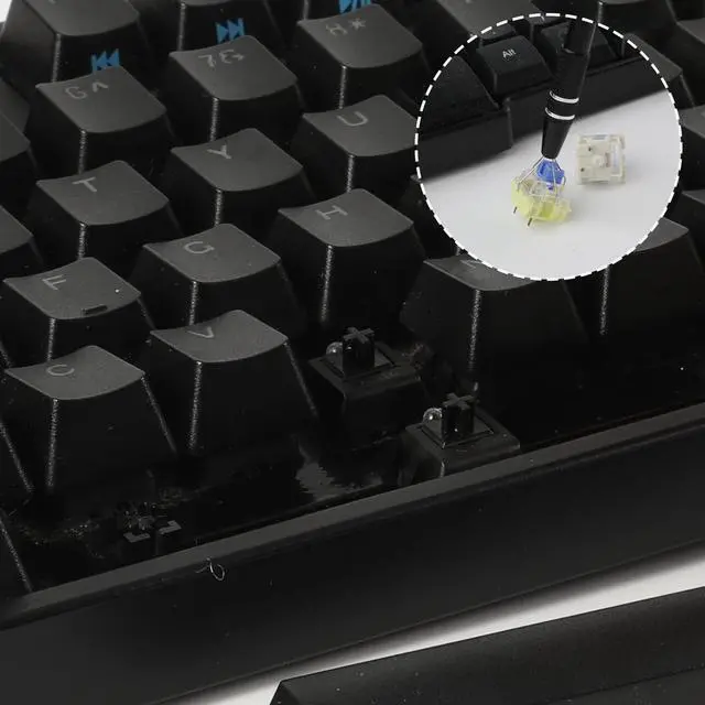 Alt view image 6 of 7 - Keyboard Remover Tool Kit-7-Piece Set, Keycap Puller Include 5g Keyboard Lube, Switch Puller, Lubricating Pen, Cleaning Brush, Tweezers, 4-Jaw Gripper, and Key Cap Puller
