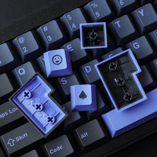 Alt view image 6 of 7 - Hyekit Keycaps 172 Keys Custom Keycaps Double Shot ABS Keycap Set 6.25u 7u Cherry Profile for Cherry Gateron MX Switches Mechanical Keyboard (Nightshade)