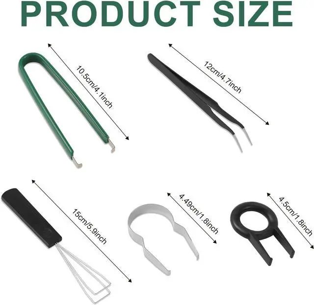 Alt view image 2 of 6 - Set of 5pcs Keyboard Cleaning Tools, Keycap Remover Key Switch Puller Keycap Puller Kit with Keycap Tweezers for Hot Swappable Mechanical Keyboards