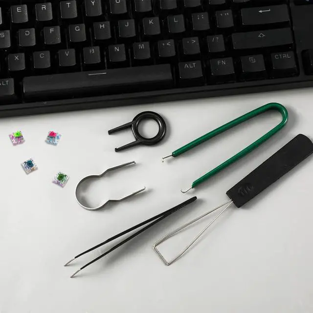 Alt view image 6 of 6 - Set of 5pcs Keyboard Cleaning Tools, Keycap Remover Key Switch Puller Keycap Puller Kit with Keycap Tweezers for Hot Swappable Mechanical Keyboards
