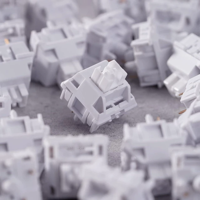 Alt view image 3 of 7 - MELETRIX WS White Silent Linear Mechanical Keyboard Lubed Switches, 5-Pin 45gf Quiet Pre-Lubed Switches with Standard MX Structure (35pcs)