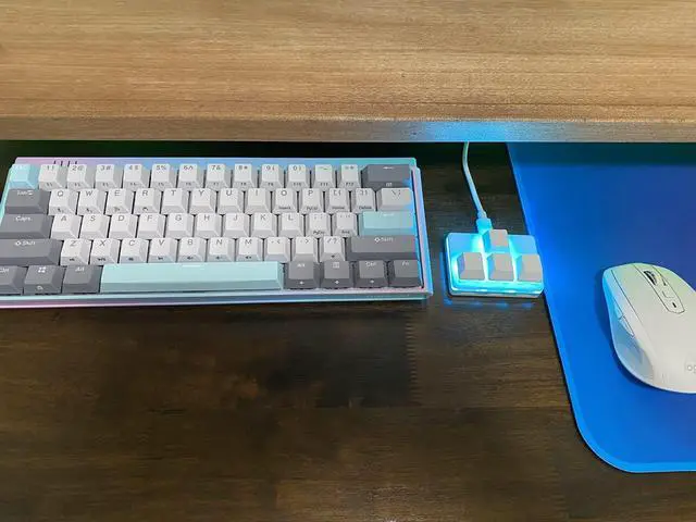 Alt view image 6 of 7 - USB Mini 4-Key Keypad One-Handed Mechanical Gaming Keyboard Programming Macro Pad RGB Keypad for Windows Mac OSU HID Standard Keyboard with Red Hot Swappable Switch USB-C Keyboards