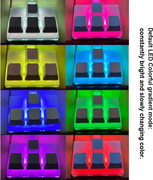 Alt view image 7 of 7 - USB Mini 4-Key Keypad One-Handed Mechanical Gaming Keyboard Programming Macro Pad RGB Keypad for Windows Mac OSU HID Standard Keyboard with Red Hot Swappable Switch USB-C Keyboards