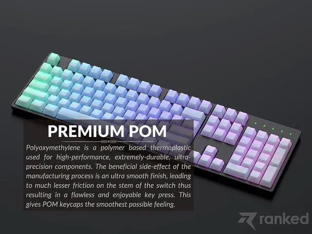 Alt view image 4 of 6 - Ranked POM Jelly Premium Translucent Keycap Set | 1.45 mm Thick POM | Cherry Profile for Custom Mechanical Keyboard (White, 169 Keys)