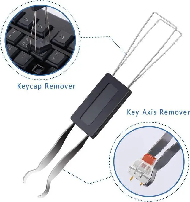 Alt view image 4 of 7 - TIESOME 2 Pcs Keycap Puller Switch Puller+2 Pcs Keyboard Cleaning Brush, Stainless Steel Keycap Removal Tool for Mechanical Keyboard Clean Computer Cleaning Keyboard Fixing Kit