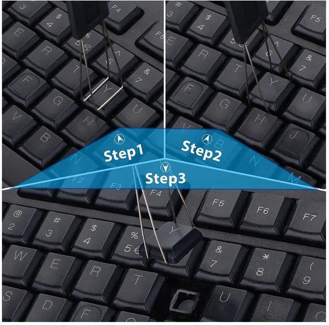 Alt view image 5 of 7 - TIESOME 2 Pcs Keycap Puller Switch Puller+2 Pcs Keyboard Cleaning Brush, Stainless Steel Keycap Removal Tool for Mechanical Keyboard Clean Computer Cleaning Keyboard Fixing Kit