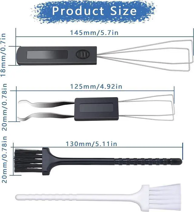 Alt view image 7 of 7 - TIESOME 2 Pcs Keycap Puller Switch Puller+2 Pcs Keyboard Cleaning Brush, Stainless Steel Keycap Removal Tool for Mechanical Keyboard Clean Computer Cleaning Keyboard Fixing Kit