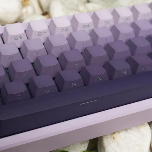 Alt view image 5 of 7 - PBT Doubleshot Keycaps Gradient Purple Backlit OEM Profile Keycaps Full Set Side Print 105 Keys Custom Keyboard Keycaps for Cherry Gateron MX Switches Mechanical Keyboard