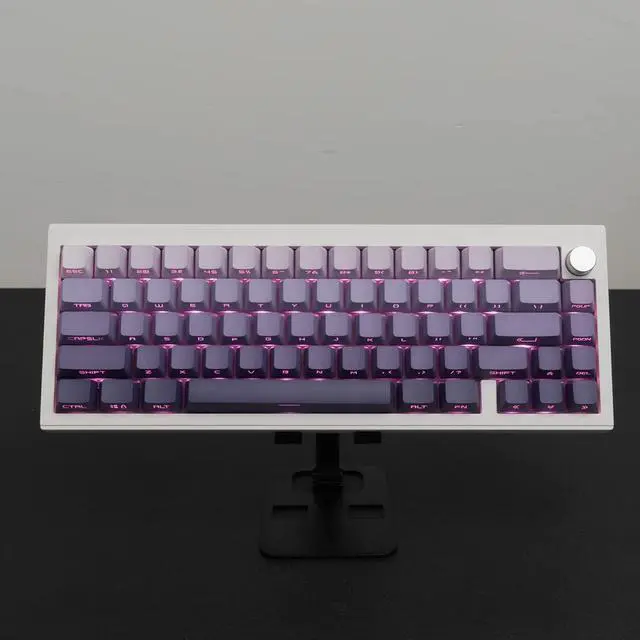 Alt view image 3 of 7 - PBT Doubleshot Keycaps Gradient Purple Backlit OEM Profile Keycaps Full Set Side Print 105 Keys Custom Keyboard Keycaps for Cherry Gateron MX Switches Mechanical Keyboard