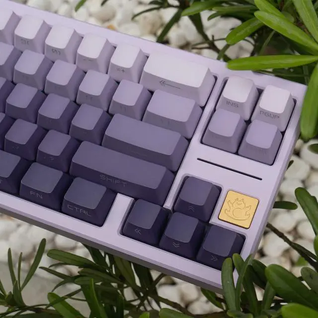 Alt view image 6 of 7 - PBT Doubleshot Keycaps Gradient Purple Backlit OEM Profile Keycaps Full Set Side Print 105 Keys Custom Keyboard Keycaps for Cherry Gateron MX Switches Mechanical Keyboard