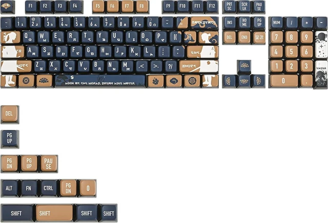 Alt view image 3 of 7 - ASA Profile Pudding Keycaps 60% PBT Key Cap Set for Cherry Mx Gateron Kailh Switch for 60% 65% TKL Keyboards (Black Warrior-ASA)