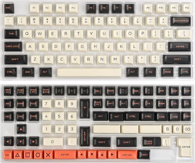 Alt view image 2 of 6 - Ussixchare 150-Key Carbon Keycaps ASA Profile PBT Key Cap Set for Cherry Mx Gateron Kailh Switch 60% 65% TKL Keyboards (ASA/Carbon)