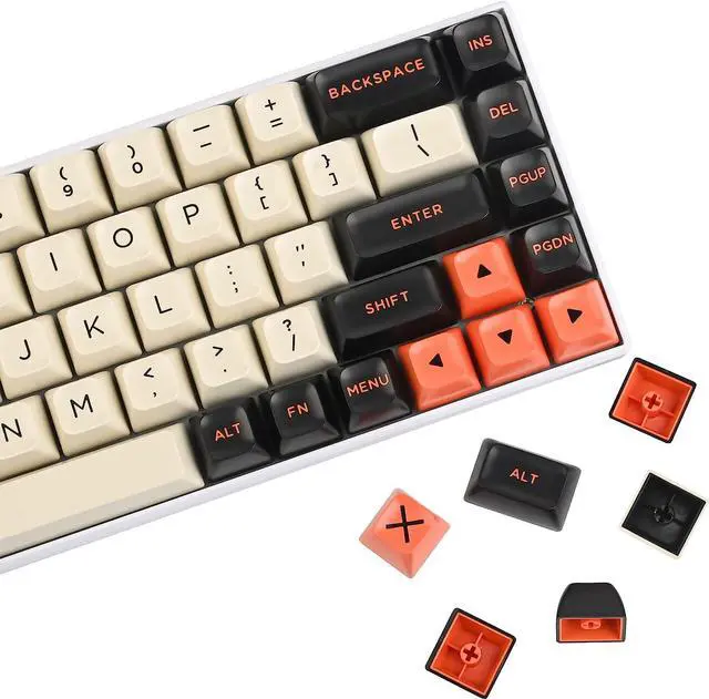Alt view image 3 of 6 - Ussixchare 150-Key Carbon Keycaps ASA Profile PBT Key Cap Set for Cherry Mx Gateron Kailh Switch 60% 65% TKL Keyboards (ASA/Carbon)