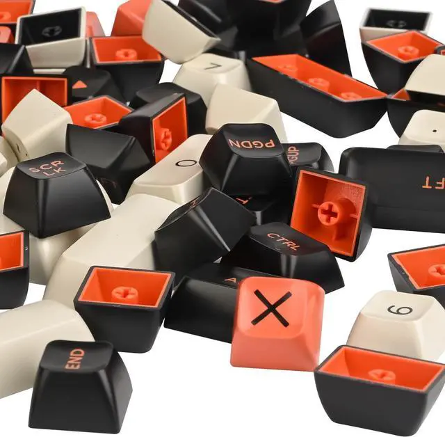 Alt view image 5 of 6 - Ussixchare 150-Key Carbon Keycaps ASA Profile PBT Key Cap Set for Cherry Mx Gateron Kailh Switch 60% 65% TKL Keyboards (ASA/Carbon)