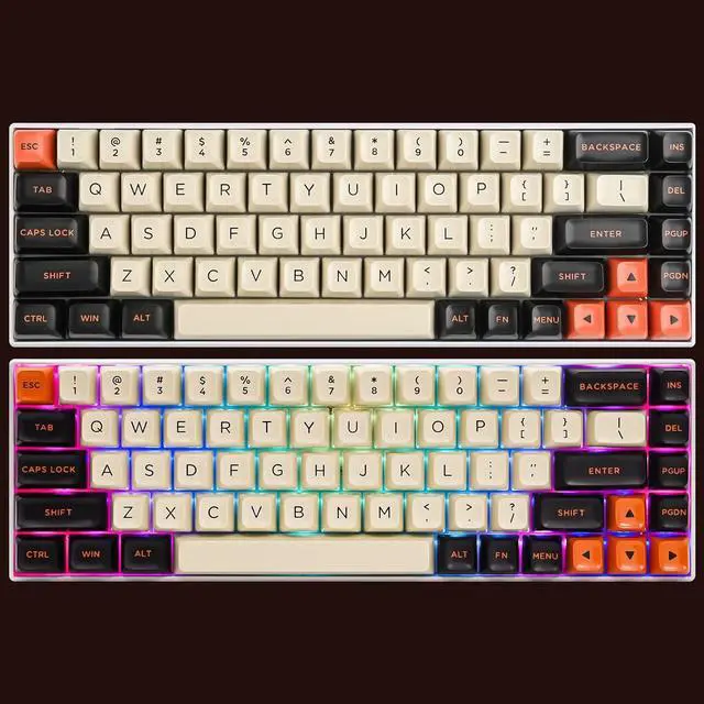 Alt view image 6 of 6 - Ussixchare 150-Key Carbon Keycaps ASA Profile PBT Key Cap Set for Cherry Mx Gateron Kailh Switch 60% 65% TKL Keyboards (ASA/Carbon)