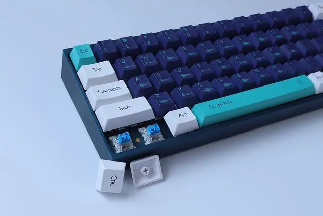 Alt view image 6 of 7 - Terukir Wunzkii PBT Keycaps 129 Keys Dye-Sublimation Keycap Set Cherry Profile Japanese Keycaps for Cherry Gateron Mx Switches Mechanical Gaming Keyboard