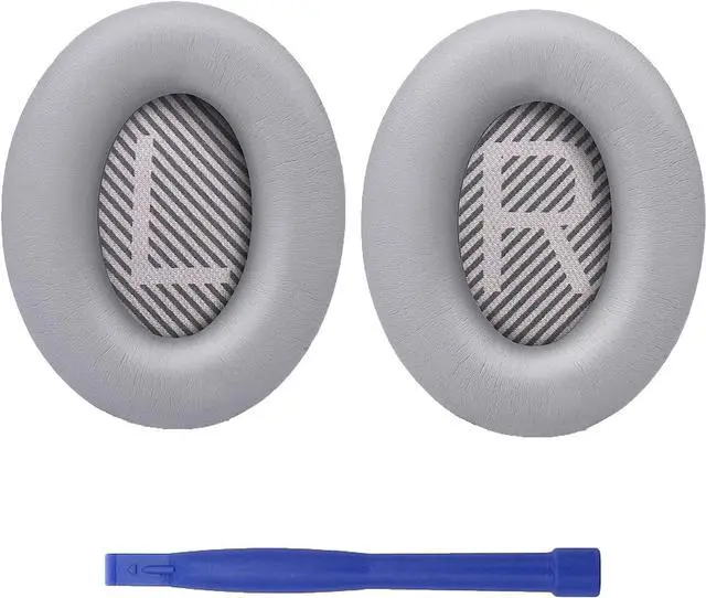 Main image of QC35 Ear Pads, Replacement Protein Leather Earpads Memory Foam Ear Cushions Cups Repair Parts for Bose QuietComfort 35 (QC35) & Quiet Comfort 35 II (QC35 ii) Headphones - Light Gray