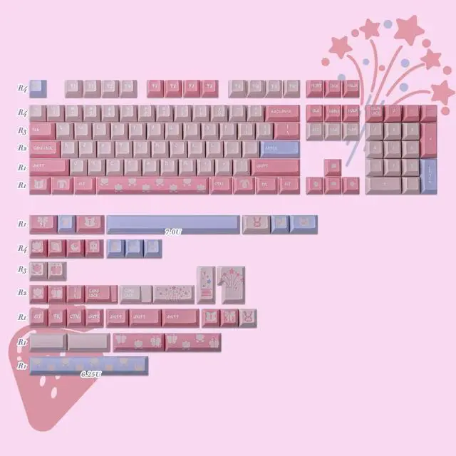 Alt view image 2 of 7 - JOMKIZ Keycaps, 148 Keys Dye Sublimation Cherry Profile Keycaps Japanese PBT Keycap Set for Cherry MX Switches ISO/ANSI Layout Mechanical Keyboards