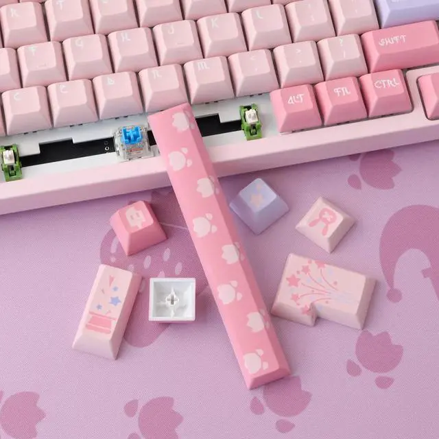 Alt view image 5 of 7 - JOMKIZ Keycaps, 148 Keys Dye Sublimation Cherry Profile Keycaps Japanese PBT Keycap Set for Cherry MX Switches ISO/ANSI Layout Mechanical Keyboards