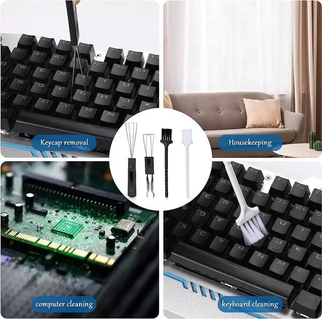 Alt view image 7 of 7 - Sliverdew Keycap Puller Kit,4 Pcs Keycap Remover Tool Set Keyboard Key Remover Mechanical Keyboard Switch Puller Stainless Steel Key Puller with Keyboard Cleaning Brush for Mechanical Keyboard Clean
