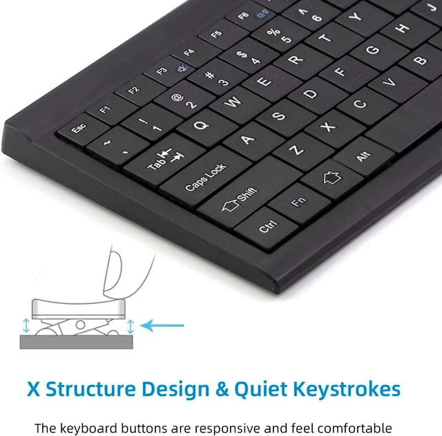 Alt view image 3 of 7 - CUQI Mini Keyboard, Small Wired 82 Scissor Keys, USB Interface Compact for Android, Windows PC, Laptop, Raspberry Pi, Windows 10/8/7