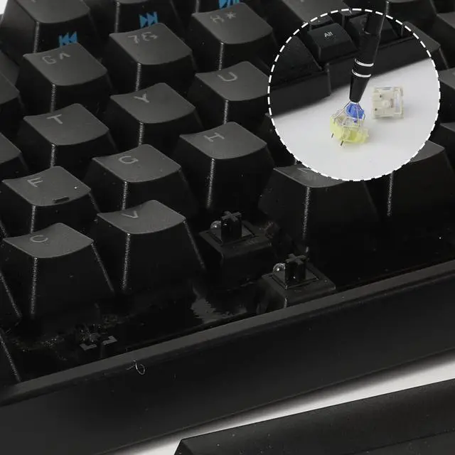 Alt view image 4 of 7 - AIEX Keyboard Lube Kit, 4pcs Mechanical Keyboard Switch Puller Set Keycap Remover Kit with Keycap Puller, Switch Clamp, Stem Holder, Lube Pen, Easy to Pull (Black)