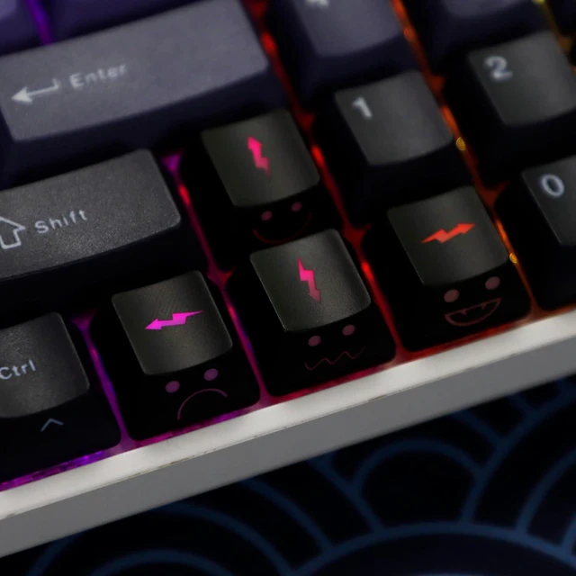 Alt view image 3 of 6 - 1.6mm Thickness WASD Arrow Replacement Keycaps Lightning Baby Shine Through Keycaps OEM Profile for MX Mechanical Gaming Keyboard Keycap