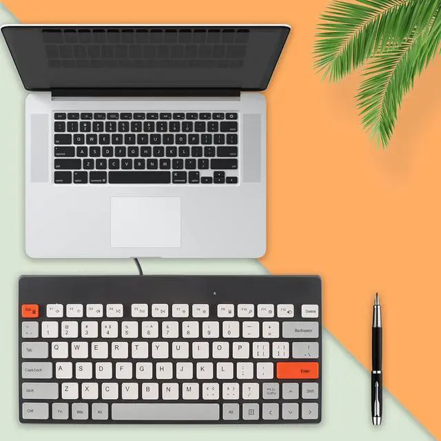 Alt view image 3 of 7 - YOCUNKER K620U USB Wired Keyboard, Quiet 79 Keys, No Numeric Keypad,Plastic,Mini Thin Compact and Lightweight, 1.6 Meter USB Cord, Compatible with PC/Laptop/Computer/Windows/Mac (Black)