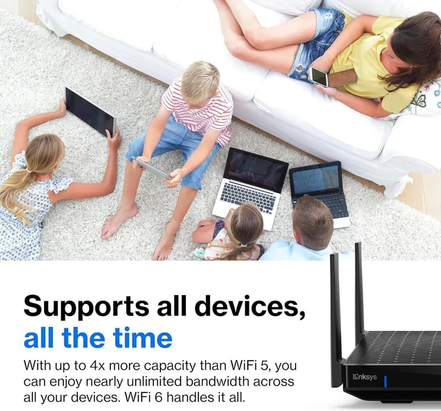 Alt view image 6 of 7 - Linksys WiFi Mesh 6E Tri-Band Router