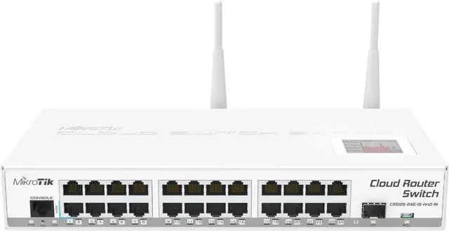 Main image of Mikrotik CRS125-24G-1S-2HnD-IN, Cloud Router Gigabit Switch, Fully manageable Layer 3, 24x 10/100/1000, 1000mW Wireless