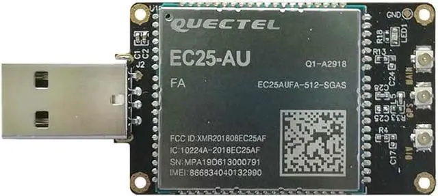 Main image of EXVIST 4G LTE USD Dongle W/ EC25-AU LCC Modem W/SIM Card Slot/GPS LTE FDD B1/B2/B3/B4/B5/B7/B8/B28