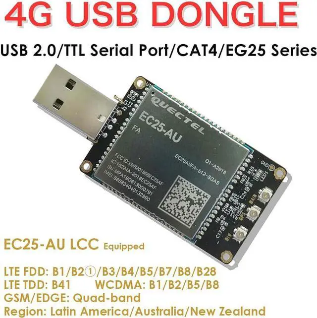 Alt view image 2 of 5 - EXVIST 4G LTE USD Dongle W/ EC25-AU LCC Modem W/SIM Card Slot/GPS LTE FDD B1/B2/B3/B4/B5/B7/B8/B28