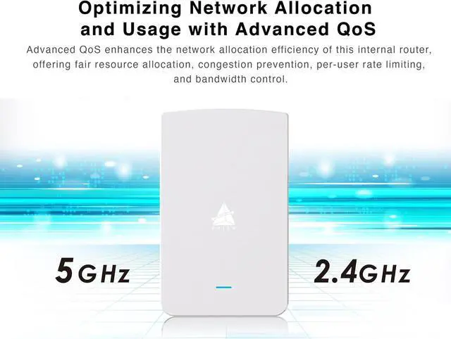 Alt view image 2 of 7 - BROWAN WiFi 6 Access Point AX1800 in-Wall Wifi6 Router (MI13) Support PoE Passthrough WPA3 MU-MIMO for Hotel, Office Meeting Room, Home Networking Dual-Concurrent Antennas