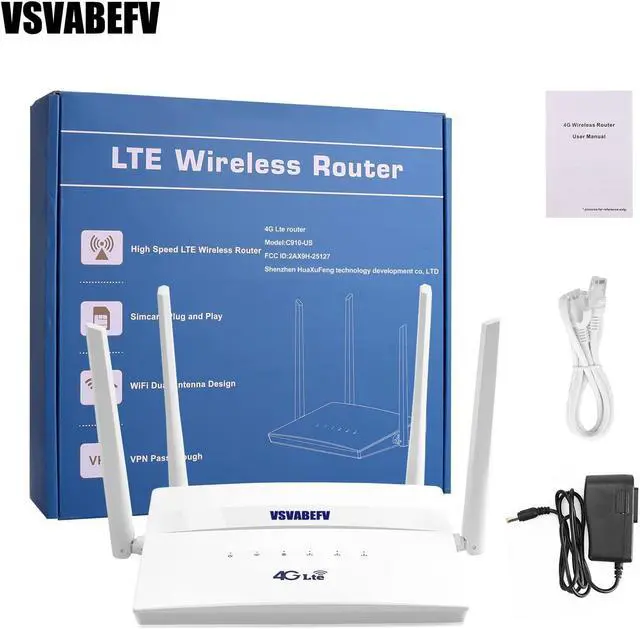 Alt view image 6 of 7 - 4G LTE Wireless Router with SIM Card Slot Unlocked 300Mbps Wireless Mobile WiFi Hotspot with Antenna for B2/B4/B5/B12/B13/B17/B18/B25, Sim Card Router Support T-Mobile AT&T