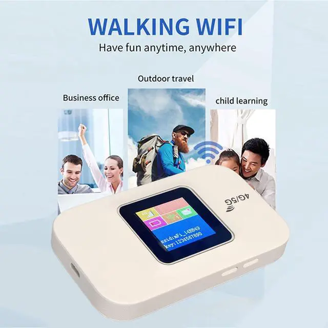 Alt view image 2 of 7 - Septpenta 4G LTE Travel WiFi Router, Micro SIM Card Slot, Support B1 / B3, B5 / B7 / B8 / B20 B28 / B38 / B40 / B41 Portable WiFi Router Hotspot Devices for Travel, Vacation