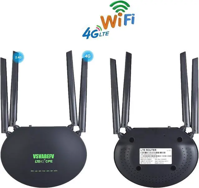 Alt view image 3 of 7 - 4G LTE Router with SIM Card Slot 300Mbps Unlocked Wireless Mobile WiFi Hotspot Routers with 4pcs Non-Detachable Antennas for B2/B4/B5/B12/B13/B17/B18/B25/B26, Sim Card Router Prepaid Hotspot