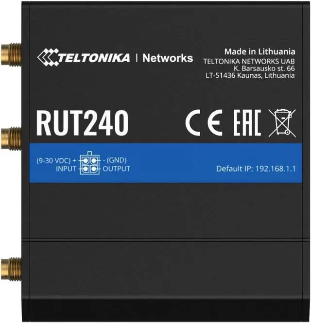 Main image of Teltonika RUT2400AU000 (New Version) Industrial 4G LTE Cellular Router, 4G LTE Wi-Fi Router with DI/DO, Advanced VPN, Certified by Verizon/AT&T/T-Mobile