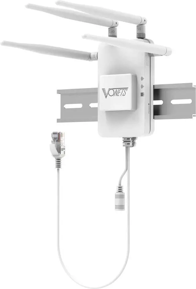 Main image of VONETS VAR1200 Industrial Gigabit Dual Band WiFi Bridge/Router 1200Mbps WiFi to Ethernet Adapter with Intelligent Fan, 3 Gigabit Port, POE, DC/USB Powered for Industrial Network Medical Device