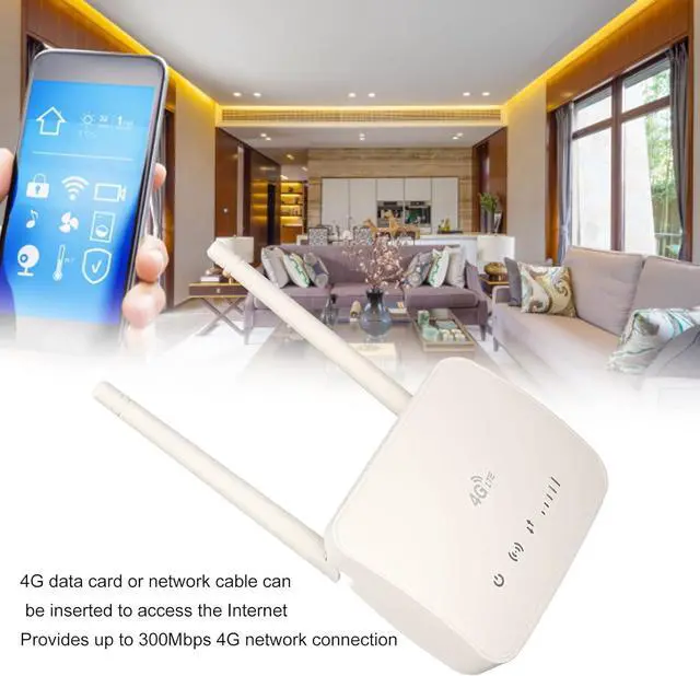 Alt view image 3 of 7 - Wireless Router, 300Mbps TD LTE Smart 4G Card WiFi Router, Built in 4 Antennas and Firewall Wireless Internet Router for Home, Works, Plug and Play