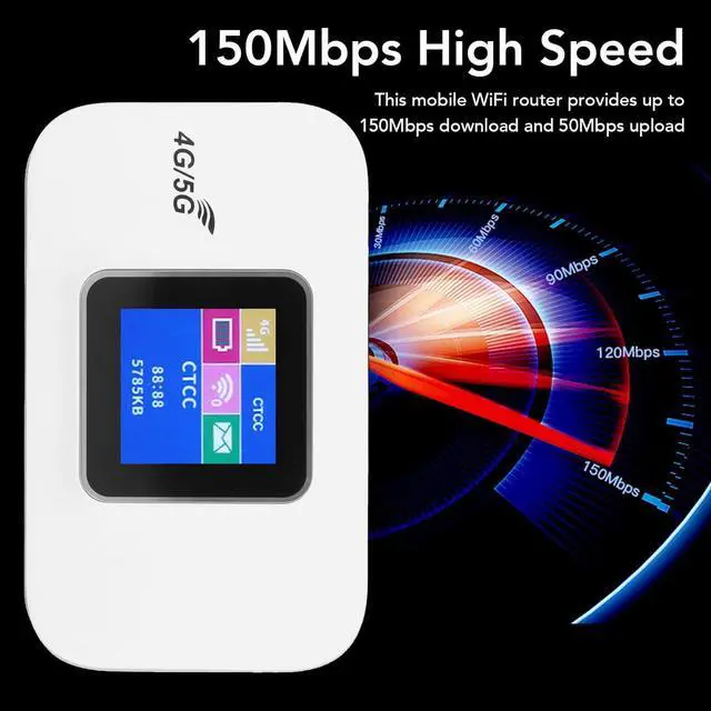 Alt view image 3 of 7 - 4G WiFi Router, 150Mbps High Speed, Micro SIM Card Slot, Supports 8 Users, LED Display, Mobile WiFi Hotspot for Europe, Laptop, Phone, PC