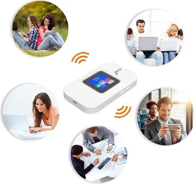 Alt view image 6 of 7 - 4G WiFi Router, 150Mbps High Speed, Micro SIM Card Slot, Supports 8 Users, LED Display, Mobile WiFi Hotspot for Europe, Laptop, Phone, PC