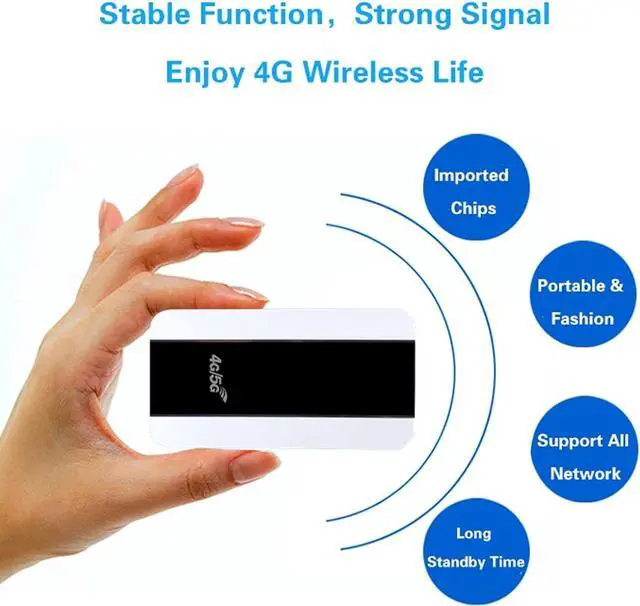 Alt view image 3 of 7 - Mobile WiFi Hotspot, Portable WiFi Router with SIM Card Slot and LED Display, High Speed Pocket WiFi Device Connects Up to 10 Devices