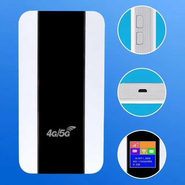 Alt view image 5 of 7 - Mobile WiFi Hotspot, Portable WiFi Router with SIM Card Slot and LED Display, High Speed Pocket WiFi Device Connects Up to 10 Devices