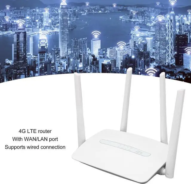 Alt view image 4 of 7 - 4G LTE Modem Router, 150Mbps Wireless CPE WiFi Hotspot Router, 5dBi High Gain Antennas Support 32 Users Wan LAN Port 4G Wireless WiFi Router for Cell Phones, Laptops, Tablets (US