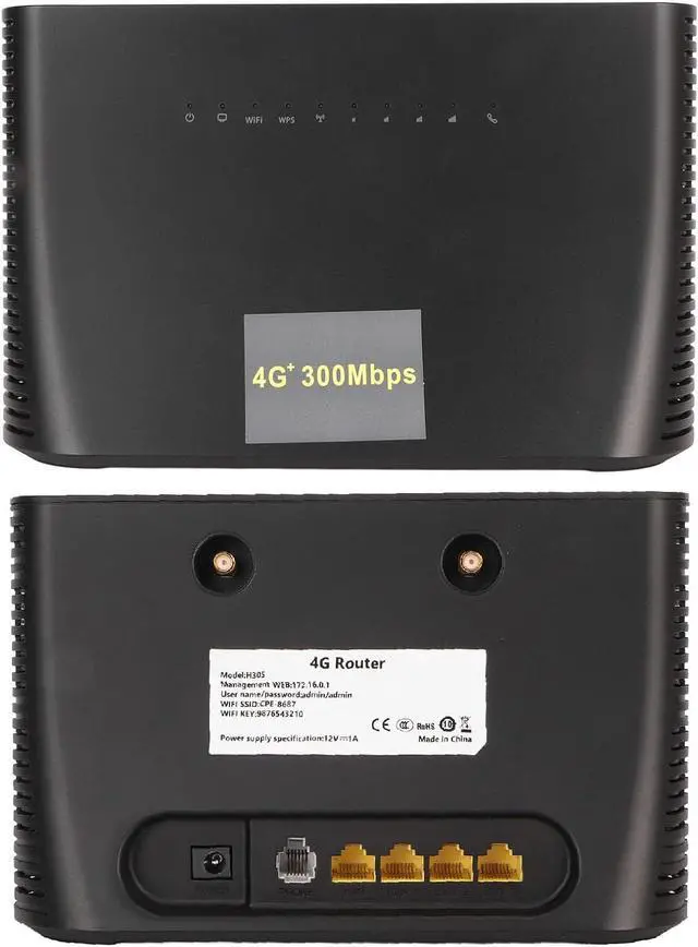 Alt view image 6 of 7 - 4G Wireless Router, 300Mbps 4G LTE Router with SIM Card Slot, Up to 32 Devices Connection, Compatible with America Europe Asia Africa Southeast Asia SIM Card Band (US Plug